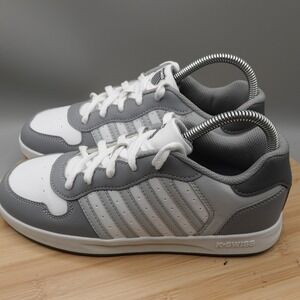 K-Swiss Shoes Youth 5 Womens 6.5 Grey White Low Top Court Sneakers KSS10032Y
